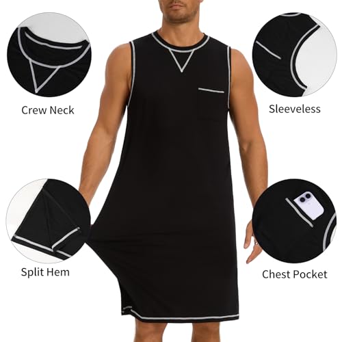 MISS MOLY Mens Nightgown Sleeveless Loungewear