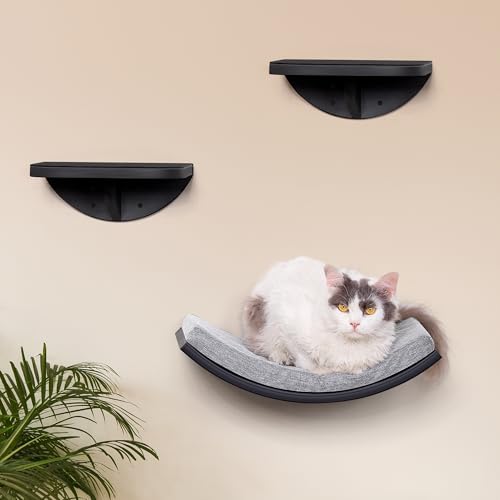2-Piece Cat Wall Steps With Grey Felt Pads